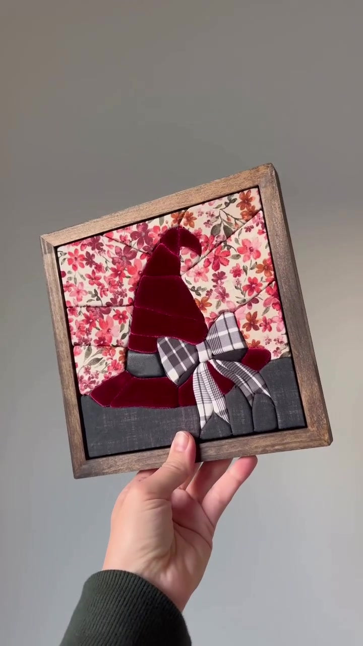 Witch Hat Kinusaiga Kit – No-Sew Halloween Fabric Art — real finished piece