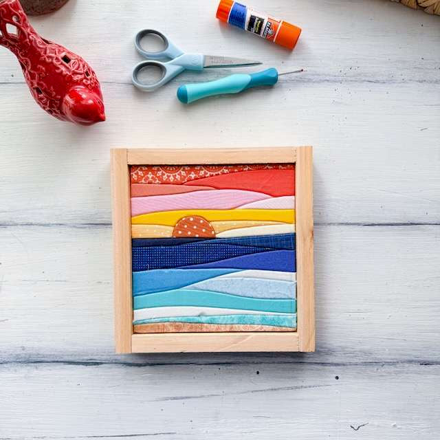 Ocean Sunset Kinusaiga kit, landscape fabric art
