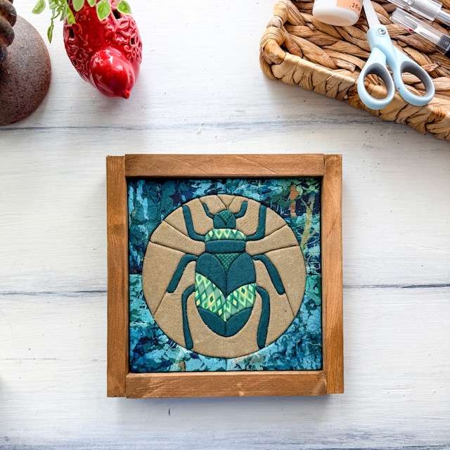 Beetle Kinusaiga kit, nature fabric art