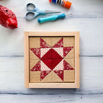 Quilt Block Kinusaiga kit, geometric fabric art
