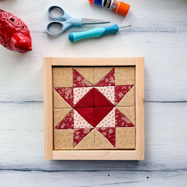 Quilt Block Kinusaiga kit, geometric fabric art