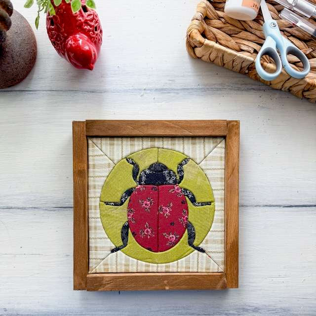 Ladybug Kinusaiga kit, nature fabric art